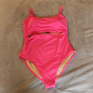 Old Navy Hot Pink Trim One-Piece Swimsuit Women's M